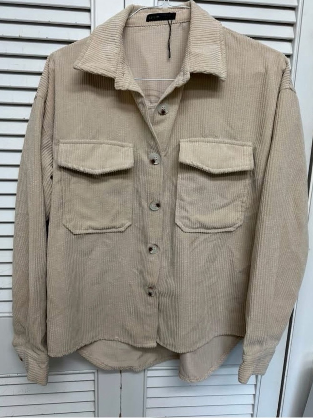 SHEIN Beige Corduroy Shirt Jacket for Men